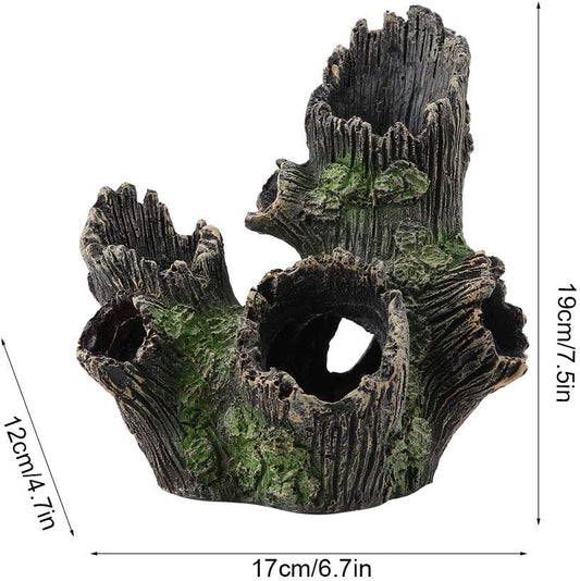 Trunk Aquarium, Aquarium Driftwood Ornaments Resin Wood Trunk Fish Tank Decoration Betta Fish Hideout Caves Decorations for Turtles, Reptiles