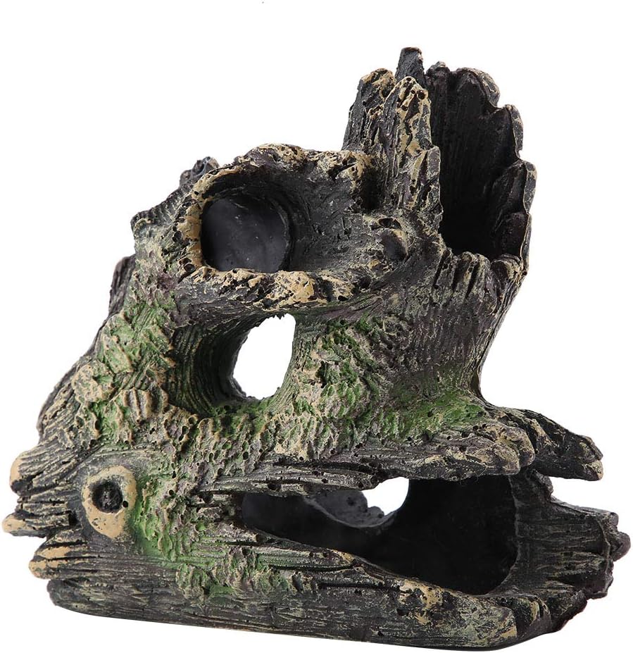 Trunk Aquarium, Aquarium Driftwood Ornaments Resin Wood Trunk Fish Tank Decoration Betta Fish Hideout Caves Decorations for Turtles, Reptiles