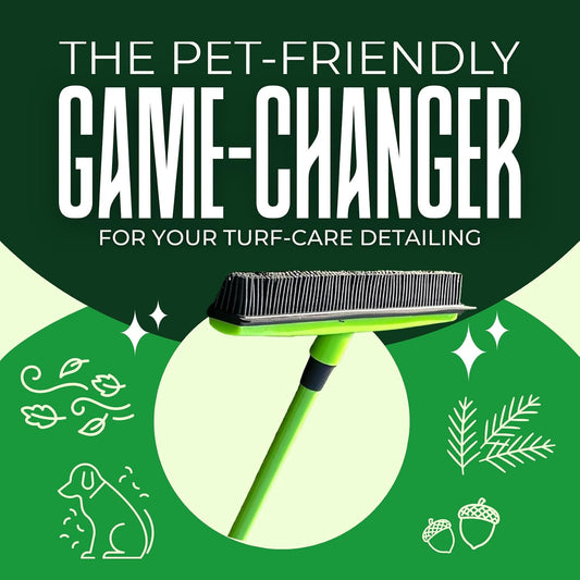 Turf Static Sweep - Silicone Broom for Artificial Turf Edge Cleaning - Remove Pet Hair, Leaves, Debris, Sticks and More from Turf, Synthetic Grass, Carpet & Most Hard Surfaces