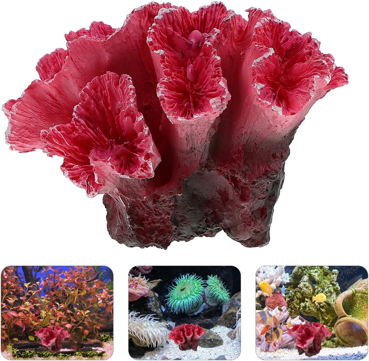 2pcs Artificial Coral Aquarium Decorations Fish Tank Decor Landscaping Ornament Simulation Underwater Plants Freshwater and Saltwater Aquarium Reef Ornament 2.75 X 2.36 X 3.93 in