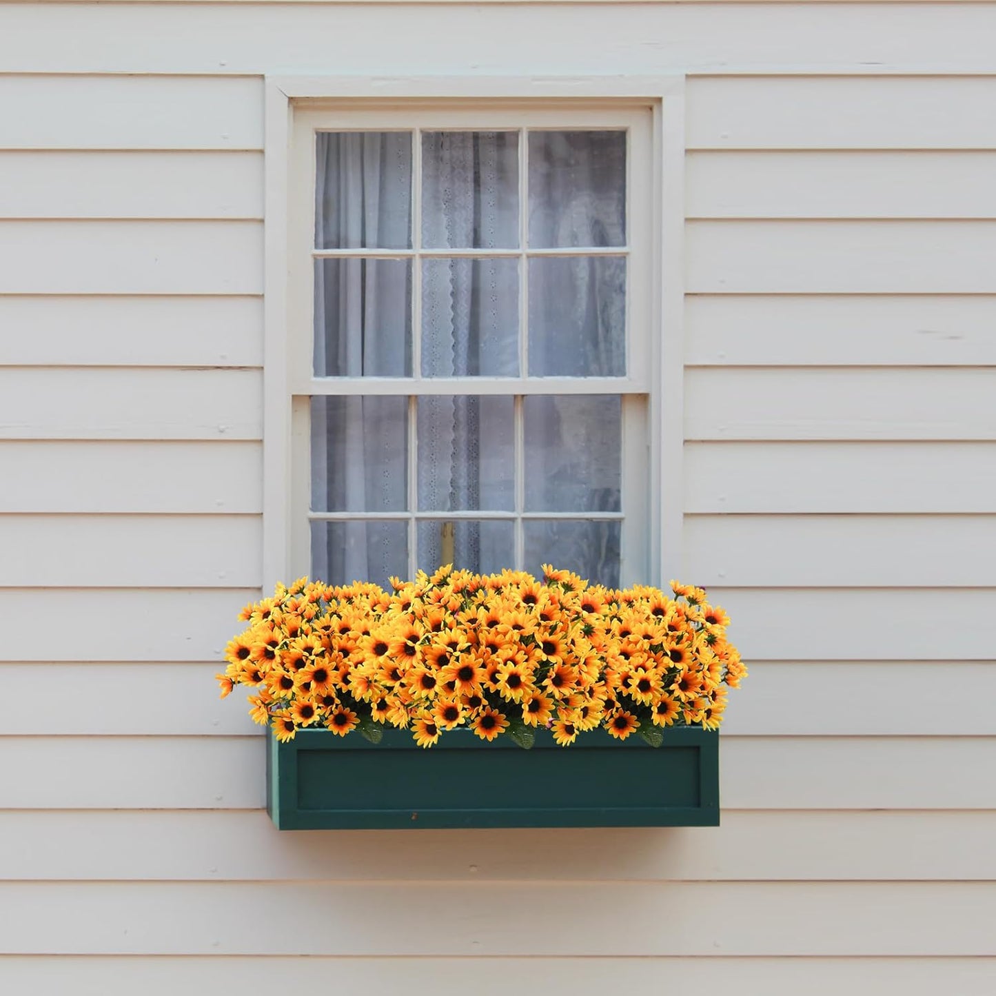 6 Bundles Sunflowers Artificial Flowers Daisy Mums Fake Flowers Outdoor UV Resistant No Fade Fall Flowers 24 Stems Greenery Shrubs Indoor Outside Home Wedding Office DIY Garden Décor (Yellow)