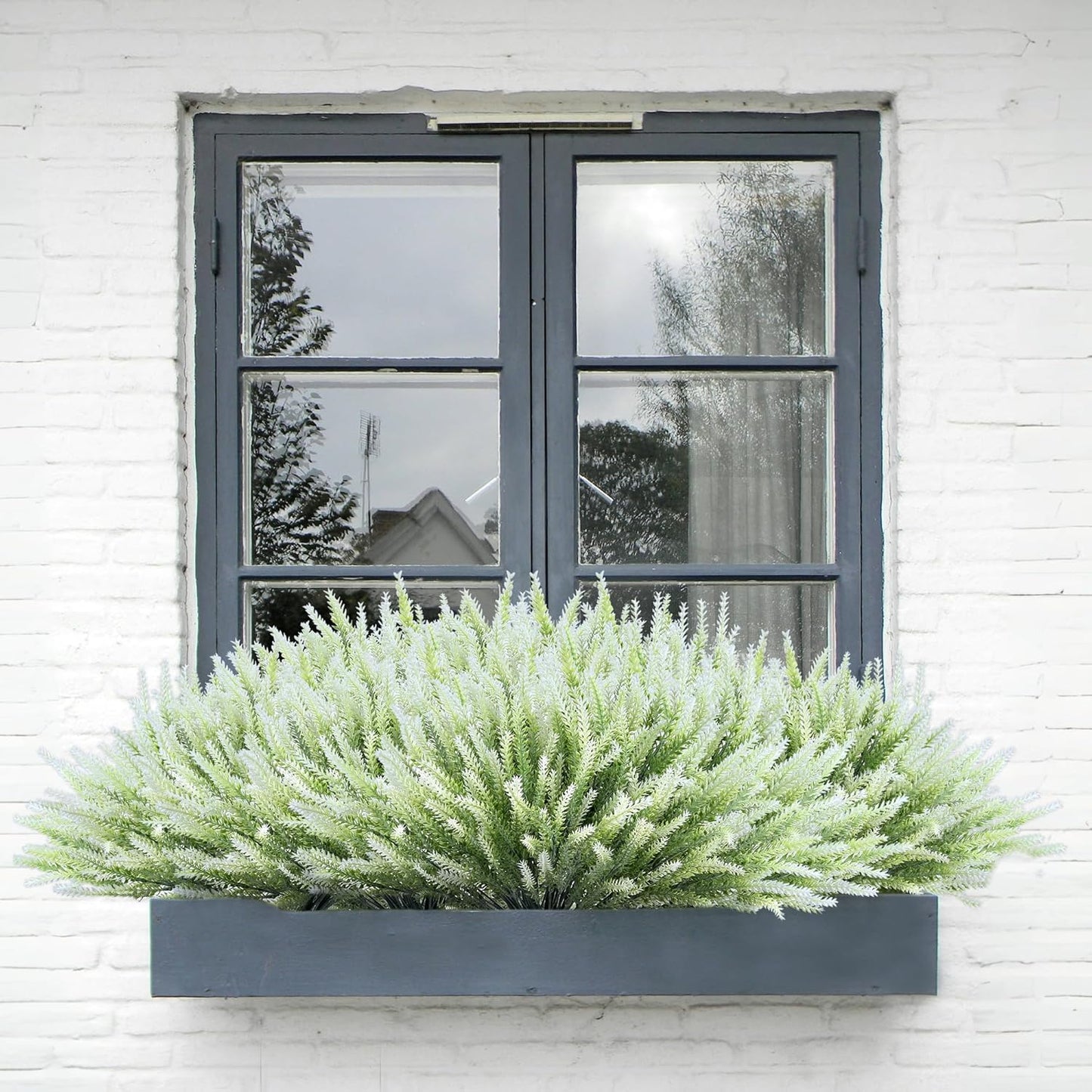 Artificial Flowers for Outdoors UV Resistant, 15 Bundles Fake Flowers Faux Plastic Plants Purple Lavender for Home Office Wedding Garden Porch Window Box Decor