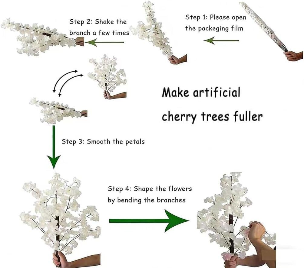 Japanese Artificial Cherry Blossom Tree Wishing Tree Handmade Shopping Wedding Party Indoor and Outdoor Decoration Artificial Cherry Blossom Tree,Pink,H3.9*L3.9ft