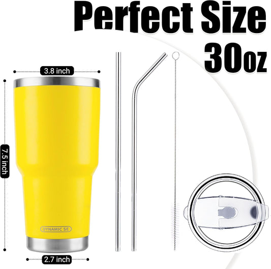 D·S 30oz Yellow Tumbler Double Wall Vacuum Insulated Travel Coffee Mug