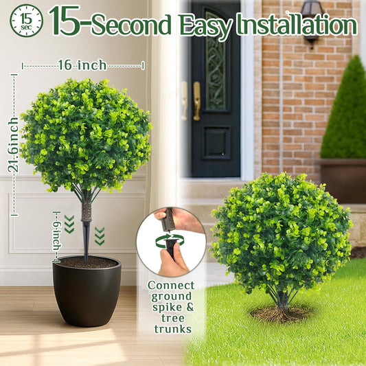 3ft Artificial Topiary Spiral Trees with Lavender Set of 2 High End Outdoor Faux Plants Realistic Large Fake Bushes Lifelike Lilac Shrubs Decorations for Outdoor Indoor Front Porch Garden