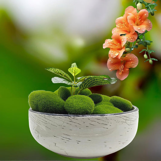 Artificial Moss Rocks Moss Stones Green Moss Balls 20 PCS 2 Sizes Fake Faux Green Moss Decor for Fairy Gardens Floral Arrangements Craft Plants Indoor Planter Table Weddings Parties