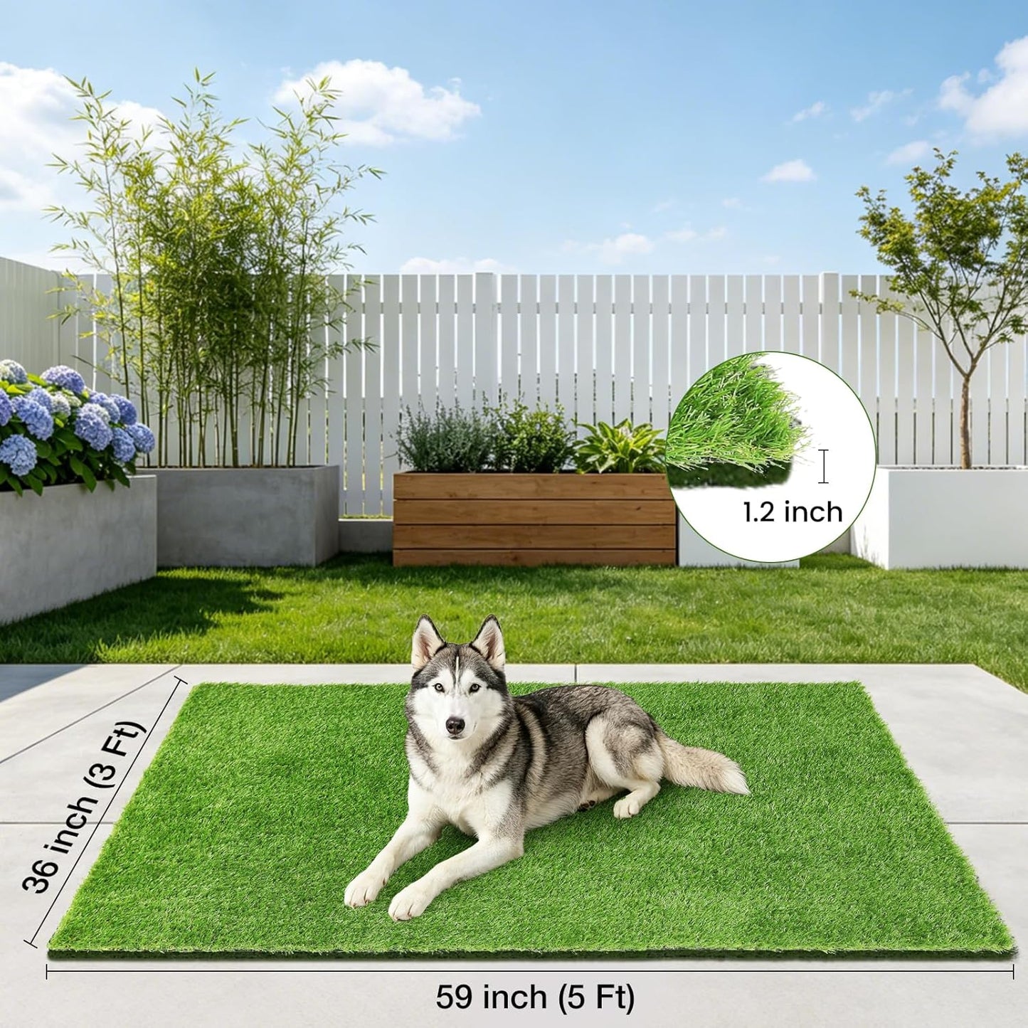 48" x 32" Premium Artificial Grass Mat for Dogs Cats | Washable Fake Turf Rug for Pet Pee Potty Training Patio Lawn Balcony Door Decoration