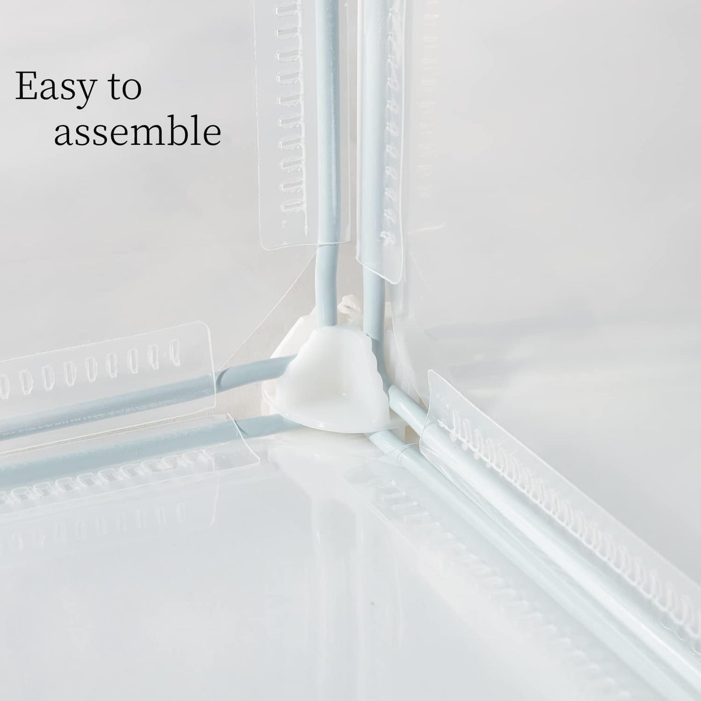 Transparent Clear Small Animal Playpen, Guinea Pig Cages, Puppy Dog Playpen, Pet Playpen, Rabbit Bunny Indoor Fence Pen Enclosure, White Clear Plastic Playpen,12X12 Inch, 12Panels