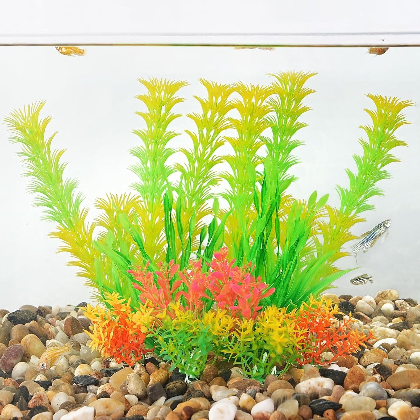 Artificial Fish Tank Plants, Aquarium Decorations, Purple Plastic Accessories, 10pcs