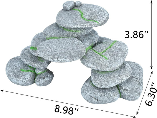 Resin Reptile Hides Pebble Shrimp Hides for Aquarium Tank Terrarium Reptile Rock Hide Fish Tank Caves and Hides Reptile Hideouts for Lizard Snake Gecko
