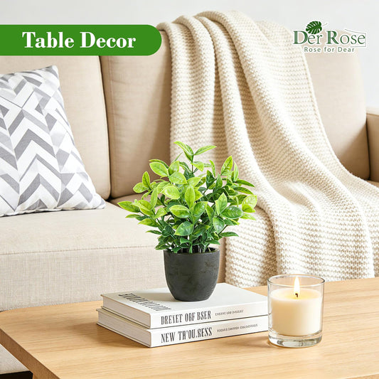4 Pack Artificial Plants Indoor Fake Plants for Bathroom Decor | Cozy finished look, shelf tray kitchen office desk windowsill farmhouse decor, great gift, dust-resistant