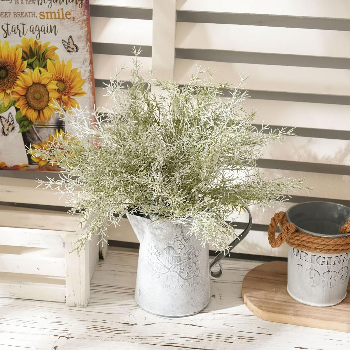 3 Bundles Faux Rosemary Plants Artificial Rosemary Branches Green Fake Plastic Greenery Stems for Home Garden Party Wedding Decoration