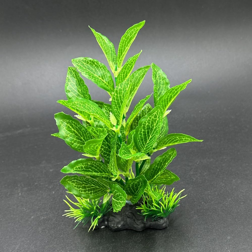 2pcs Set Aquarium Decor Plants Betta Fish Tank Decorations Soft Silk Artificial Plant Goldfish Waterscape Fish Hides Snake Tank/Reptiles Plants (Green-2pcs-Set)