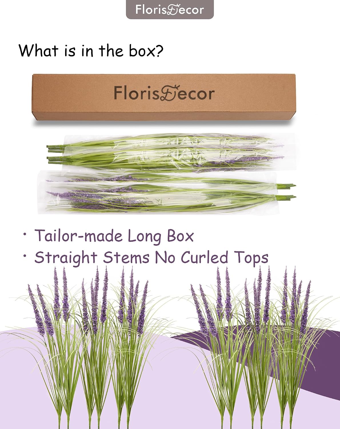 24'' Tall Faux Lily Turf (Liriope Muscari), Realistic Ornamental Grass with Small Violet-Purple Flowers
