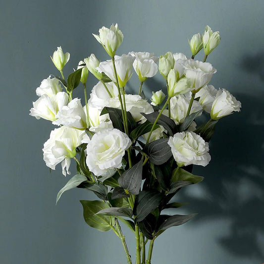 6pcs Artificial Lisianthus Flowers 27.5" Fake Silk Eustoma Lisianthus Stems for Vase Bouquets Home Office Wedding Decor.