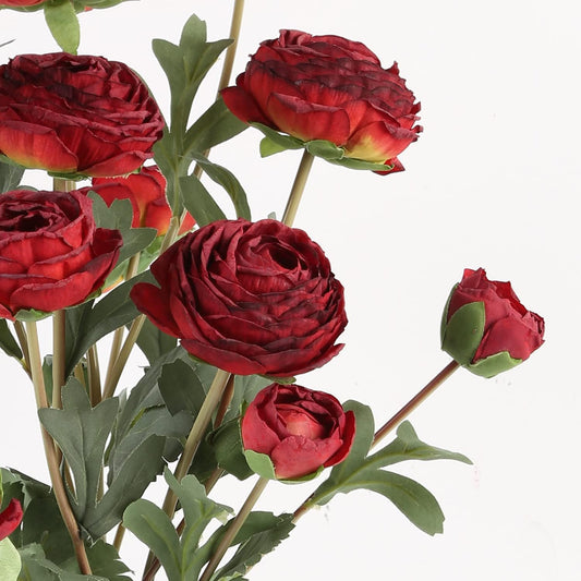 Artificial Ranunculus Pink Silk Flowers Persian Buttercup,18 Heads Vintage Long Stems Fake Flowers for Home Wedding Decoration Bride Bouquet Silk Rose for Flowers Crafts Floral Arrangement (Pink)