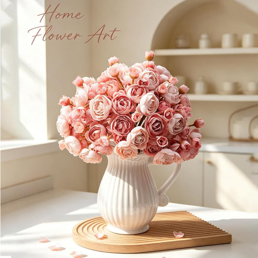 32Pcs Ivory White Ranunculus Artificial Flowers DIY Home Wedding | Real Touch Ranunculus, Faux Flowers, 32pcs Bulk, Ivory White, Peony Look, Bouquets, Home Decor, Bridal Shower, Centerpieces