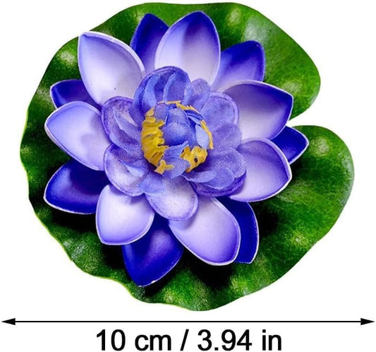 Artificial Floating Foam Lotus Flower with Water Lily Pad,Lifelike Pond Pool Lotus Ornaments,Realistic Ornament for Home Garden Pond Aquarium Decor,Artificial Plants and Flowers (Yellow)