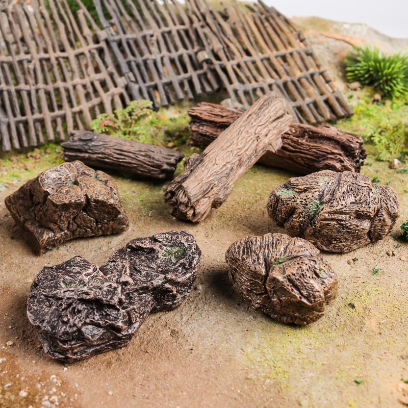Desert Animal Figurines Set with Model Cactus
