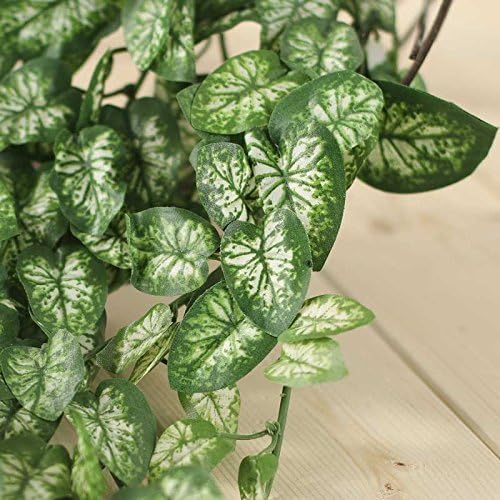 Dripping Variegated Artificial Ivy Bush – Cascading Faux Ivy Greenery