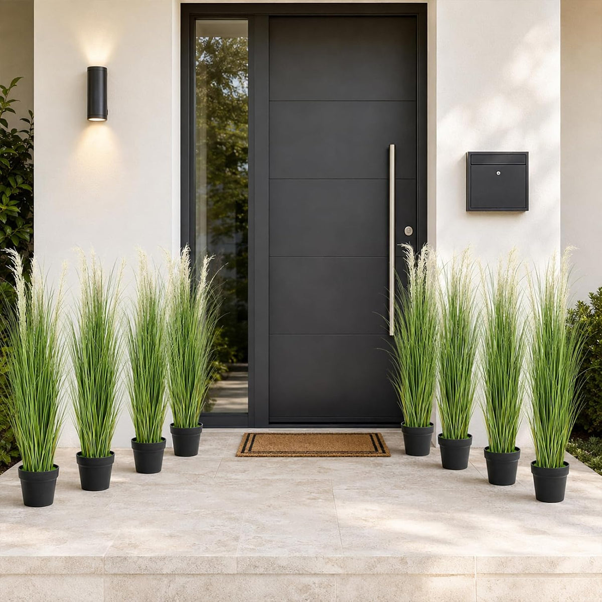 6 PCS 4 ft Tall Artificial Grass for Outdoor Indoor Fake Pampas Plant