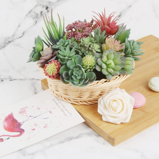 18pcs Mini Artificial Succulent Plant,Flocked Faux Succulent for Floral Wall Garden Arrangement Home Office Decor,Unpotted