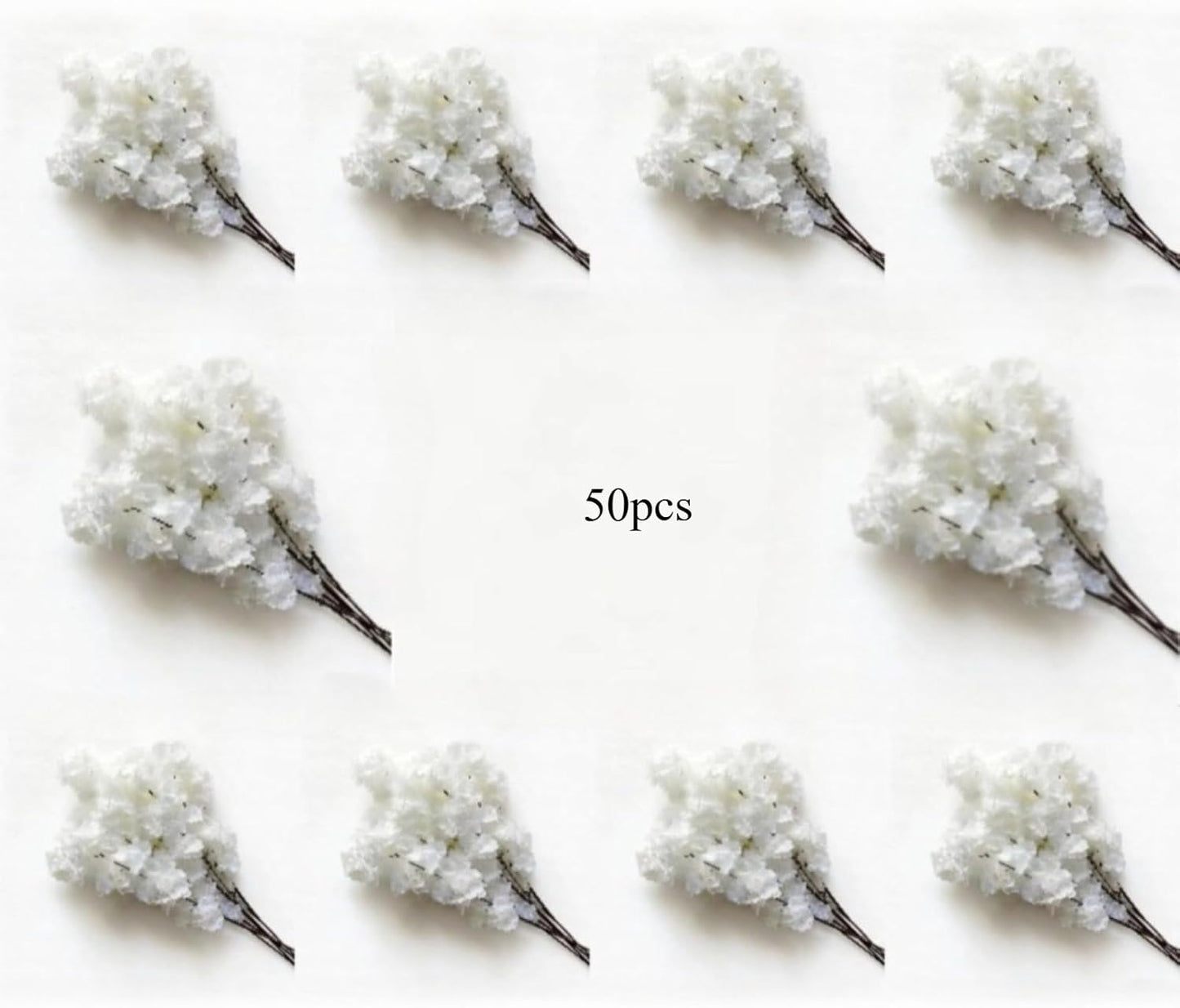 50 Pcs Artificial Cherry Blossom, Silk Cherry Blossom Branches, Realistic Fake Flowers for Weddings, Square Halls, Artificial Trees, Hotel Activities, Living Room Home Decoration (Peach Pink)