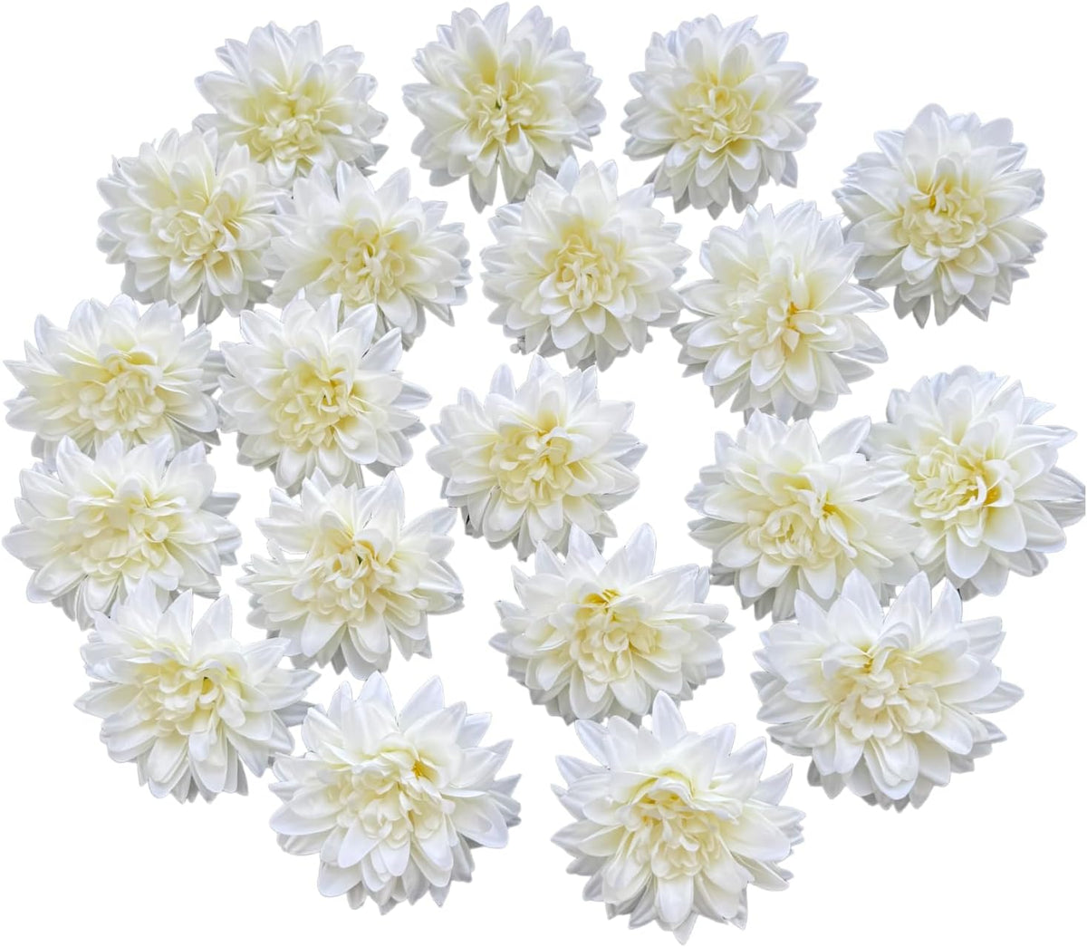 20 Pcs Dahlias Artificial Flowers Heads,Faux Dahlias Silk Flowers for Crafts with Clips,Tropical Faux Flower Cake Decorations Wreath Making Supplies for Wedding Party Birthday Gift Décor (Multicolour)