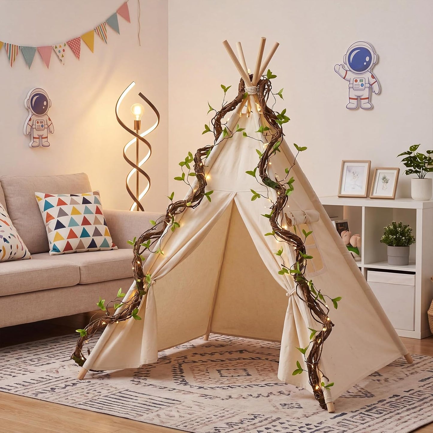 5 Pcs 39in Artificial Bendable Tree Branches for Decoration Fake Trunk Garland Twigs Leaves Cherry Blossom Grape Vines for Wall Hanging Front Door Reptile Habitat Decoration (Fresh)