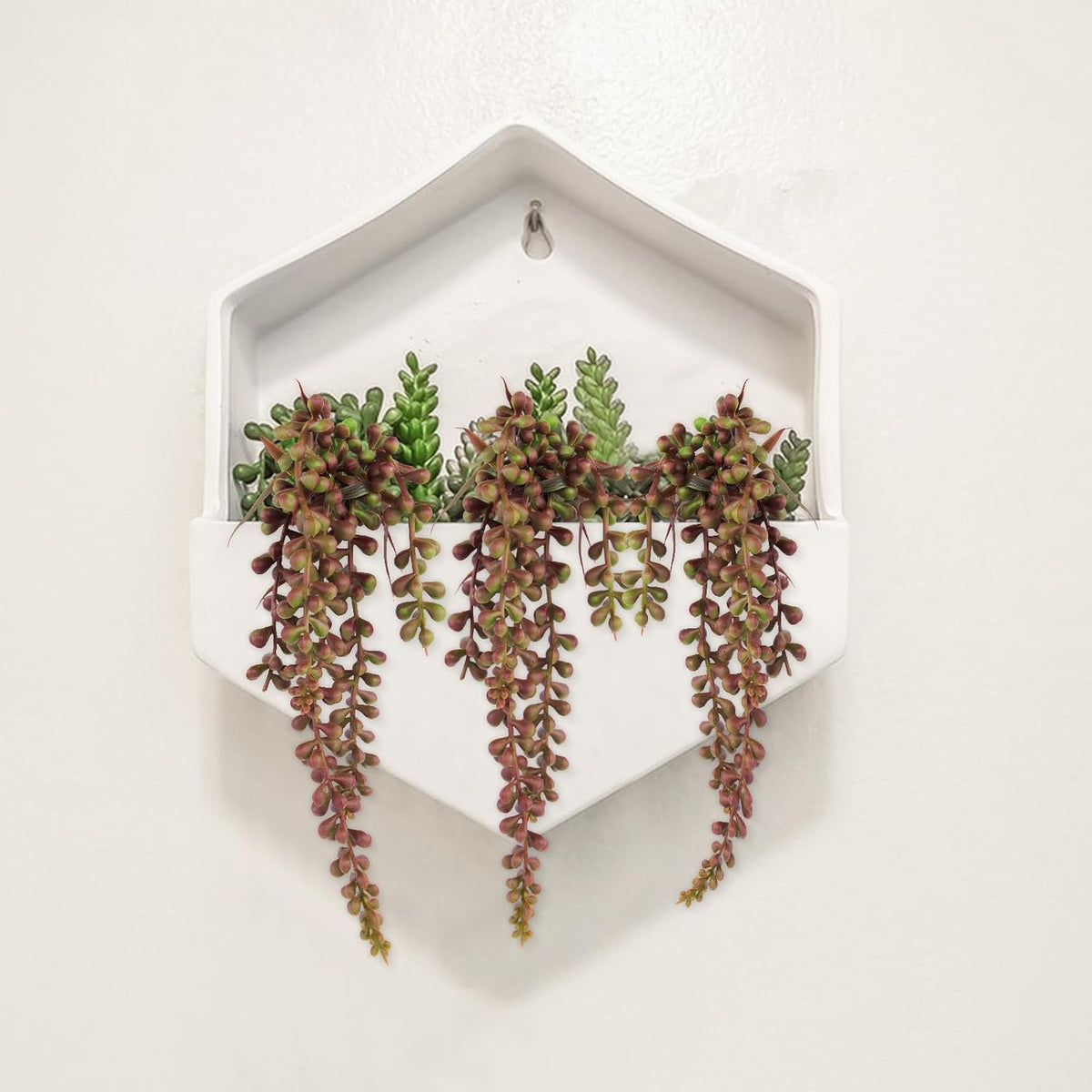 3 Pack Artificial Plant Succulent Plants Hanging String Pearls Plant Fake Lover Tears Plants ((Green&13.7 in)