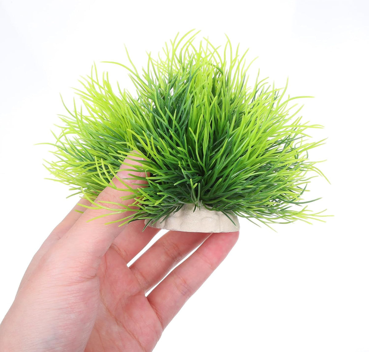 3 Pack Aquarium Plants Plastic Realistic Fish Tank Plants with Weighted Base Small Aquarium Grass Fish Tank Decorations (Green)