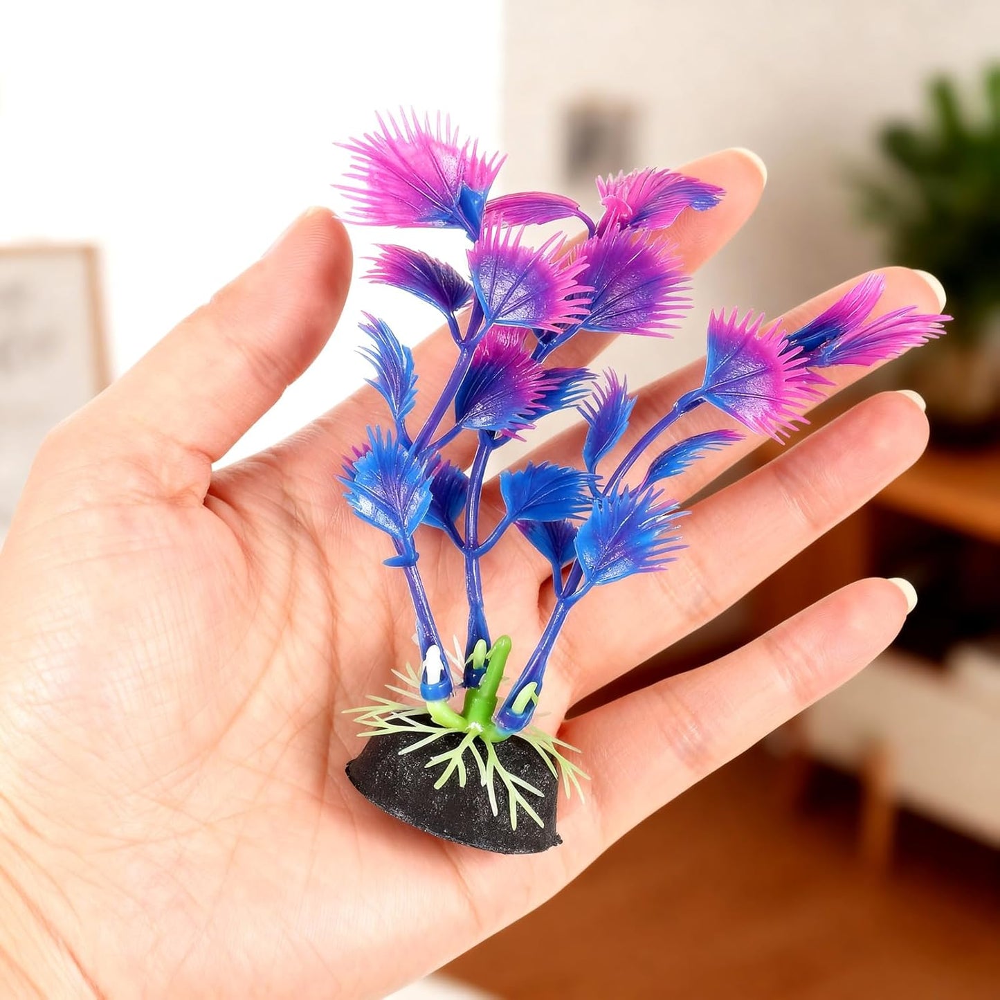2 Pcs Plastic Artificial Floating Aquarium Plants Small Aquarium Plant for Betta Fish Tank 4.5 Inch Fish Tank Decorations Aquatic Water Grass Plastic Artificial Plant Reptiles Plants