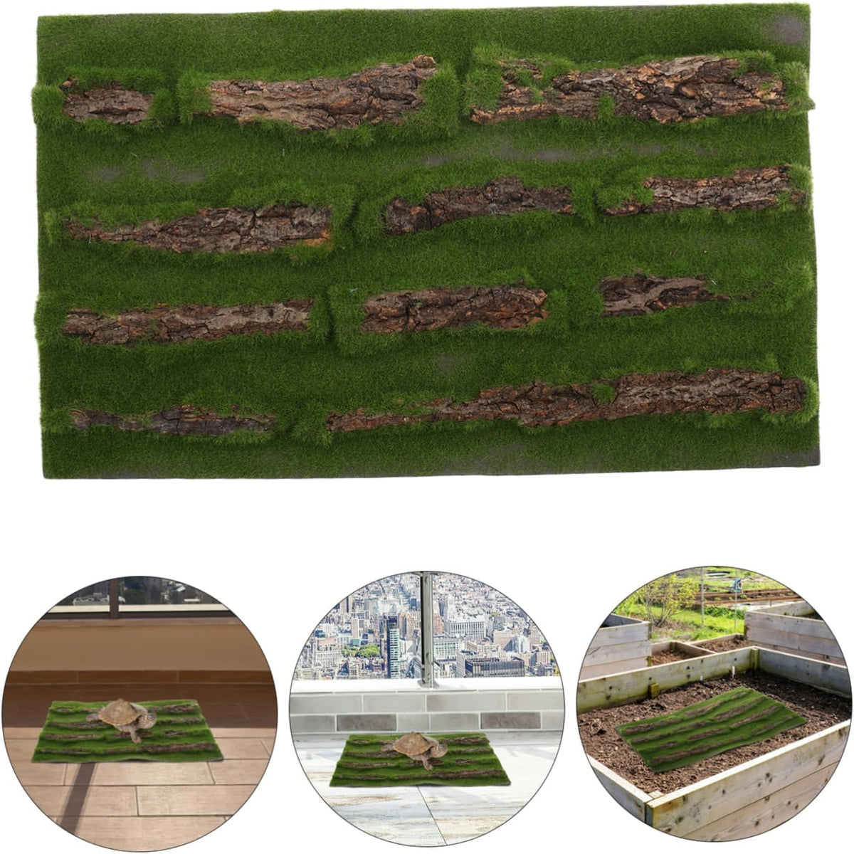 Multifunctional Reptile Tank Carpet Realistic Grass Rug for Turtle Basking Pad Aquarium Grass Mat Outdoor Rug
