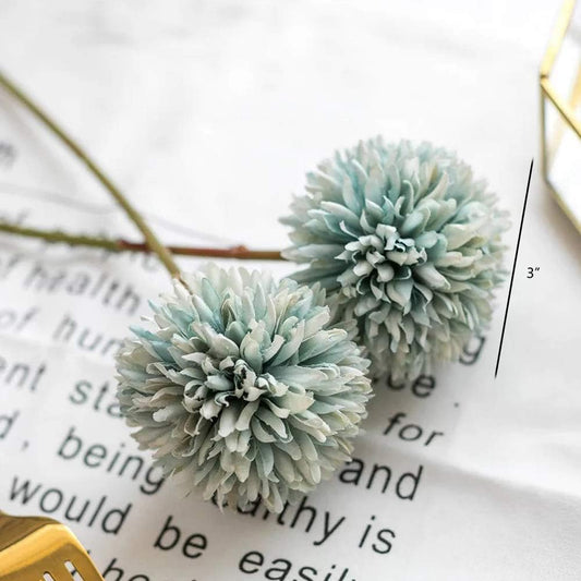 12" x 3" Artificial Flowers Blue Dandelion Set of 6