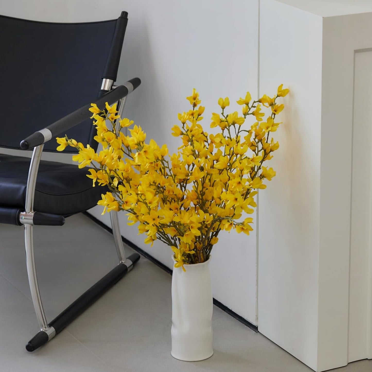 Artificial Forsythia Branches, 6 Pcs Fake Faux Long Stem Flowers Yellow Silk Flowers for Wedding Home Decor Mother's Day, Spring Floral Arrangement for Centerpiece, 38 Inches