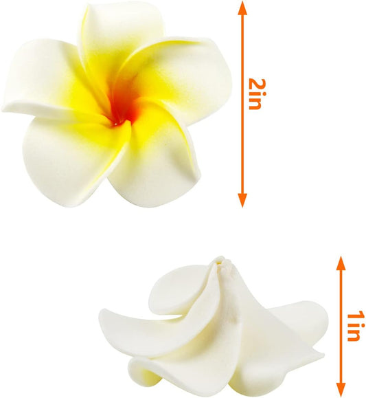 100Pcs Artificial Plumeria Frangipani Flower, Floating Flowers for Pool