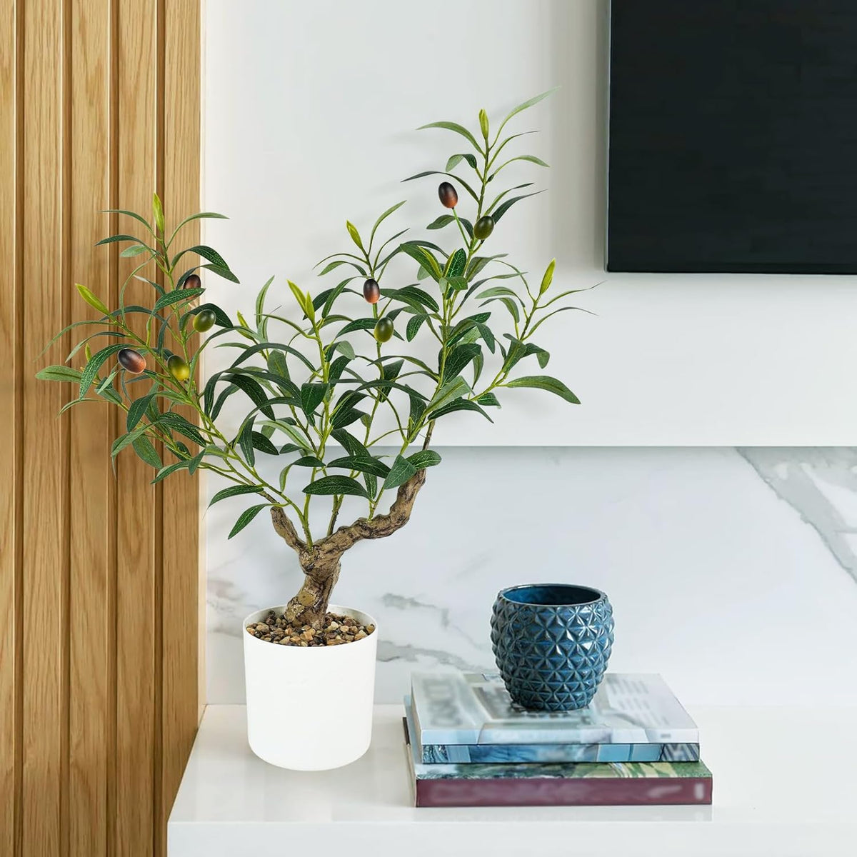 Artificial Fall Eucalyptus Tree 2FT, Faux Potted Tree Indoor | Realistic Small Artificial Fall Eucalyptus Tree for Tabletop, Desk, Shelf & Home Decor