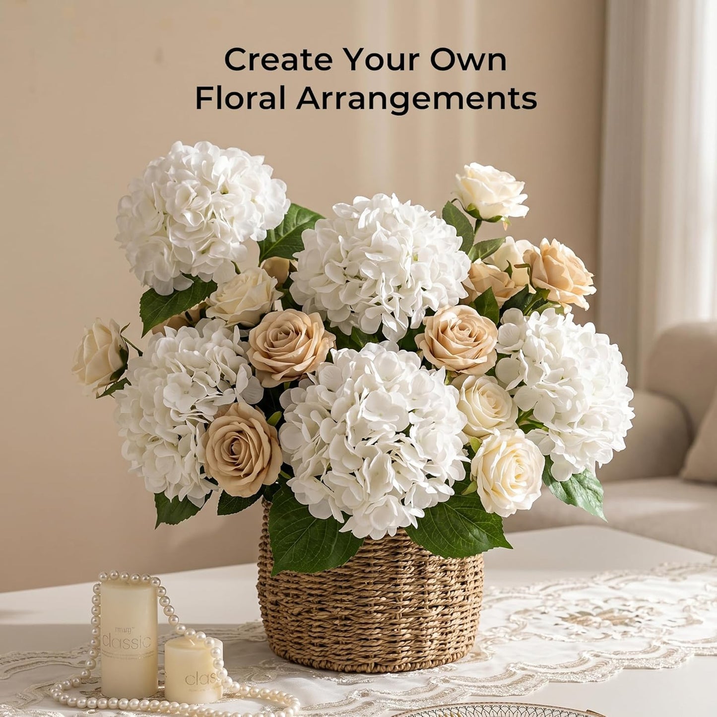 10PCS Pink Hydrangea Artificial Flowers, Faux Hydrangeas Bouquets | with Gift Box, for Wedding Centerpieces, DIY Bouquets, Bridal Shower, Home Decor