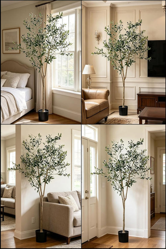 6FT Artificial Olive Tree Indoor for Living Room Decor with Planter