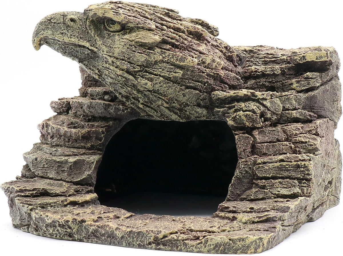 Gecko Hide Shale Scape Step Ledge, Reptile Rock Basking Platform Cave Hideout Tank Accessories Decorations, Great for Reptiles, Amphibians, Leopard Gecko, Snake, Lizard, Frogs, Turtle