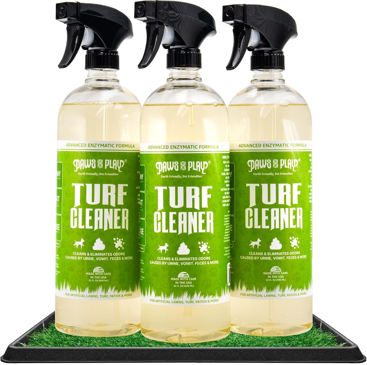 Turf Cleaner for Pet Urine Outdoor and Indoor | Artificial Grass Dog Urine Cleaner That Cleans and Deodorizes Pet Waste on Fake Grass For Dogs - 32 Fl Oz (Single)