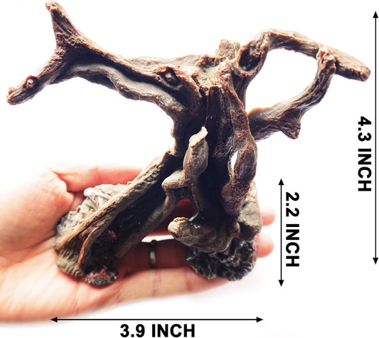 Hermit Crab Climbing Toys Aquarium Decorations Artificial Tree Trunk Ornaments Betta Fish Hideout Caves Reptile Habitat Decor Accessories for Leopards Geckos Lizards