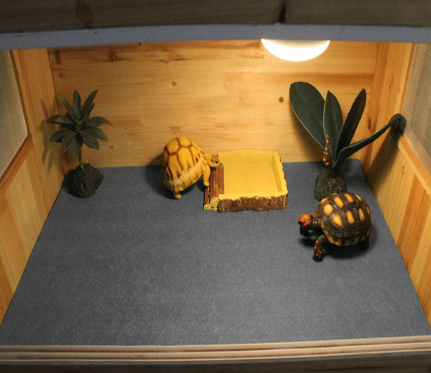 2 Pack Reptile Carpet, 39’’ x 20’’ Terrarium Bedding Substrate Liner Reptile Cage Mat Tank Accessories for Bearded Dragon Lizard Tortoise Leopard Gecko Snake (Green)