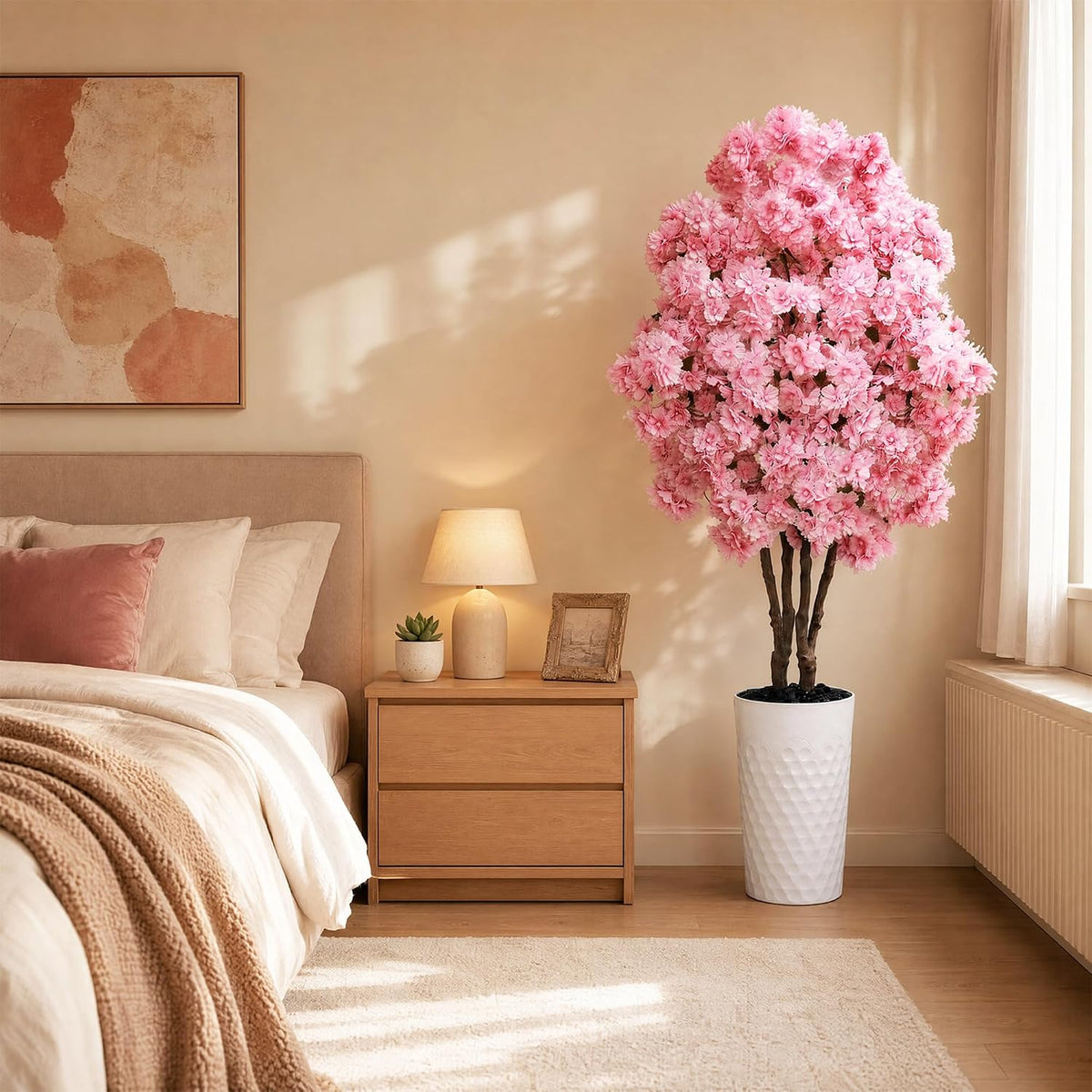 Artificial Cherry Blossom Tree 5FT, Fake Flowers Blooming Tree