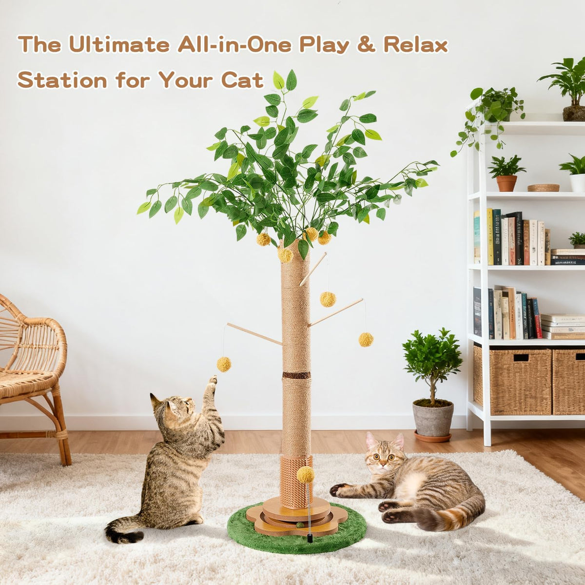 45" Tall Cat Scratching Post with Toy