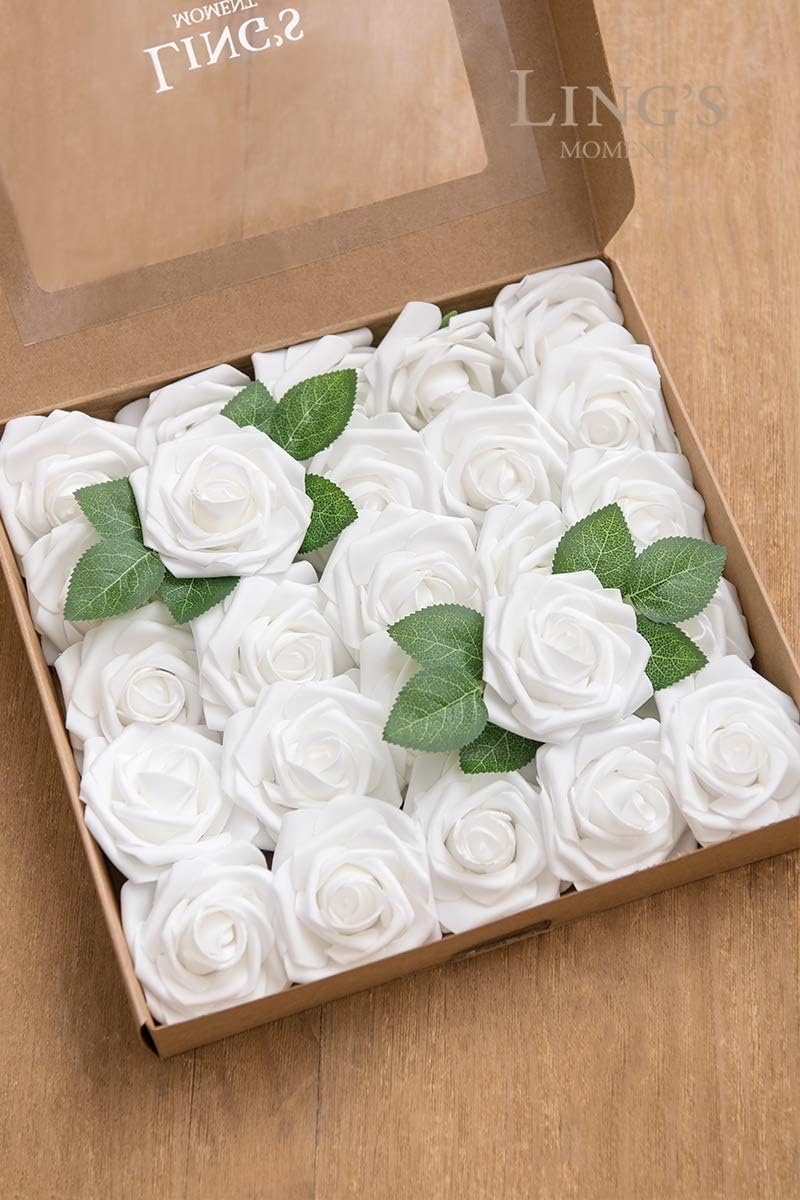 Artificial Flowers Walnut Brown Roses Decor w/Stems - Colors A