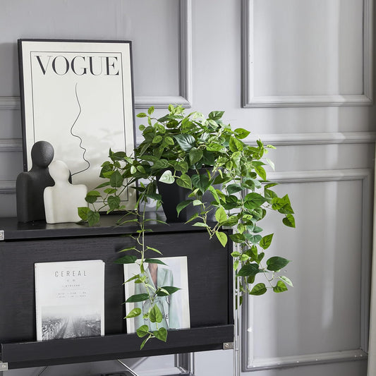 365 Blooming Decor Realistic Artificial Potted Pothos Ivy Plant(Devil's Ivy), Scindapsus Aureus, Premium Fake Plant for Home, Office Decor, 30" H x 22.8" W, //Weather-Resistant//No Assembly