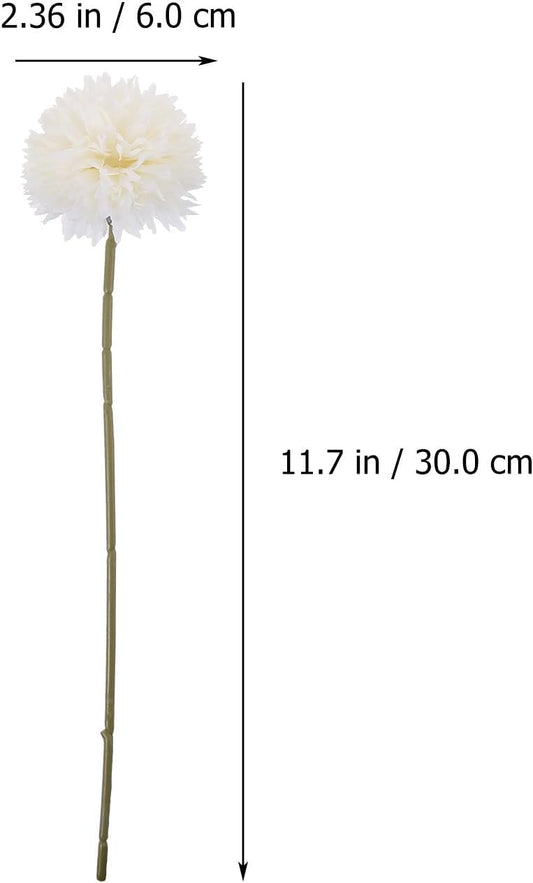 6ppcs Fake Dandelion Flowers and Hyacinth Faux Plastic Stems for Home Wedding Decorations Dandelion Prop Floral Arrangement 2.36 Inch