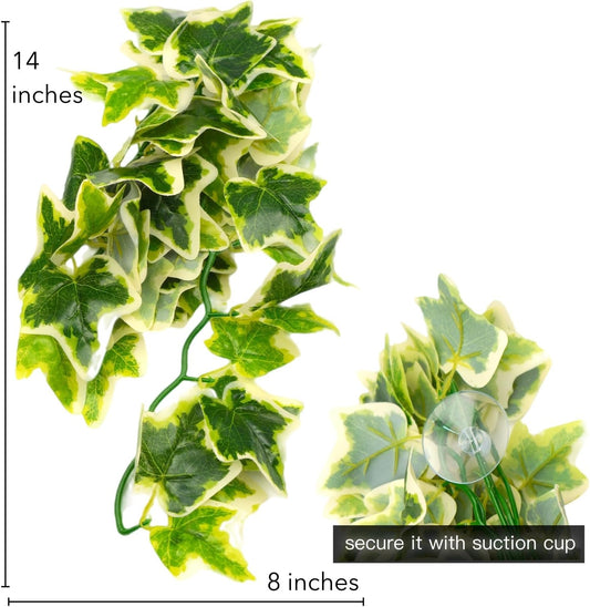 Reptile Terrarium Hanging Plant, 12'' Hiding and Climbing Fake Plants Vine for Reptile Enclosure, Ideal for Chameleon Bearded Dragon Lizard Gecko Tank Accessories