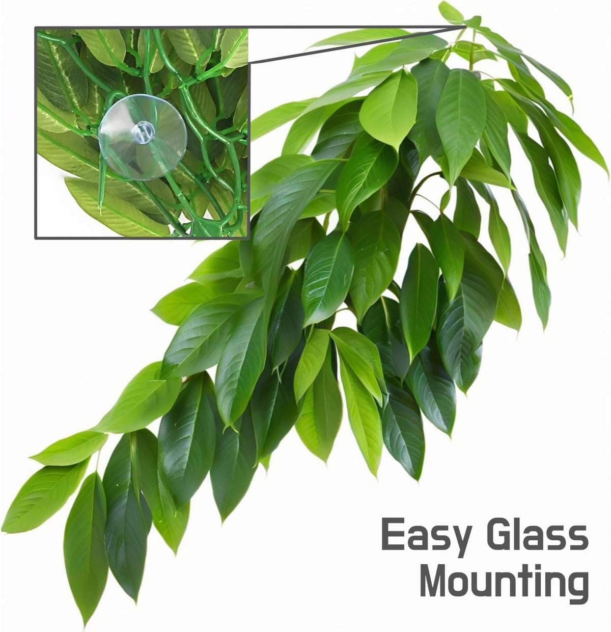 Reptile Terrarium Hanging Plant, 12'' Hiding and Climbing Fake Plants Vine for Reptile Enclosure, Ideal for Chameleon Bearded Dragon Lizard Gecko Tank Accessories